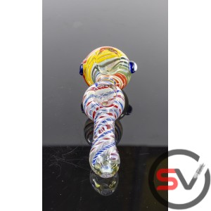 DOUBLE BOWL CANDY SWIRL HAND PIPE 5inch